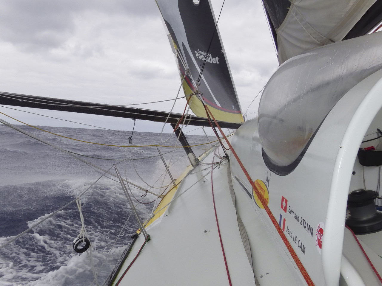 All in the Atlantic. Under 2000 miles to finish for Stamm & Le Cam.