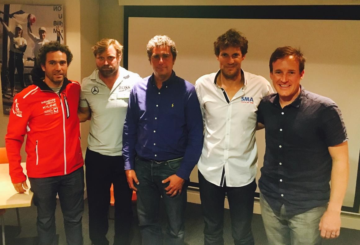 The IMOCA Executive Committee (from left to right: Tanguy De Lamotte, Alex Thomson, Antoine Mermod, Paul Meilhat, Conrad Colman)